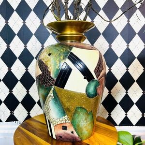 Alexander Kalifano Abstract Floor Vase Oversized Ceramic Statement Decor 18"